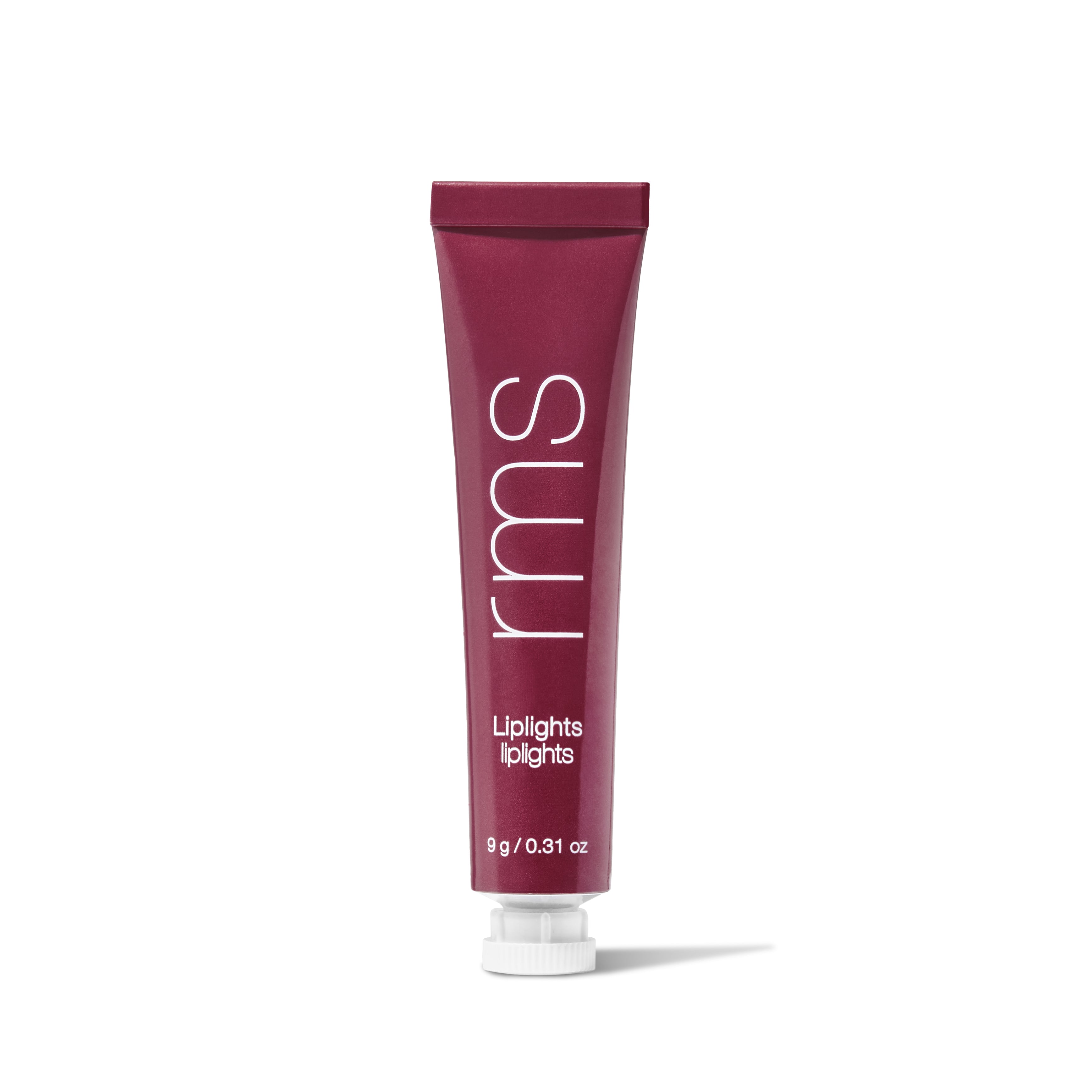 Tube of Liplights Cream Lip Gloss in a deep berry shade, featuring clean beauty and natural ingredients for a smooth, hydrating finish with sustainable packaging.