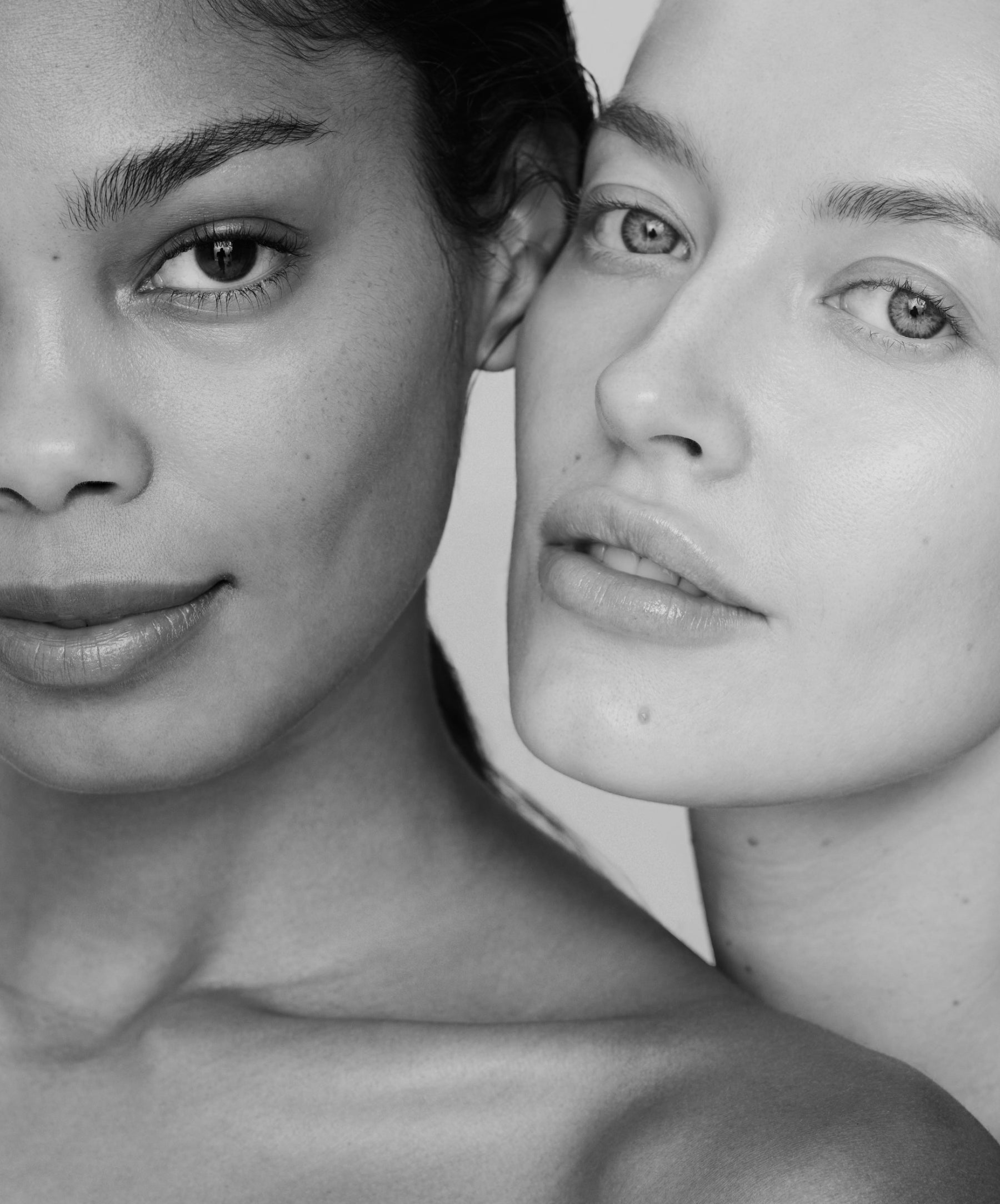 Model using The New Skincare Lineup: full-sized Kakadu Beauty Oil (30 ml / 1 fl. oz ), SuperSerum Hydrating Mist (30 ml / 1 fl. oz ), and Kakadu Luxe Cream (50 ml / 1.7 fl. oz)