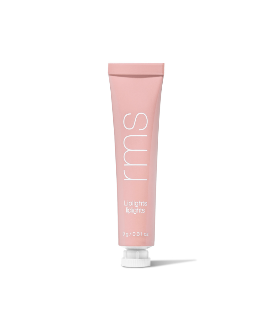 Liplights Cream Lip Gloss in a soft nude shade by RMS Beauty, featuring clean ingredients and sustainable packaging for a natural, cruelty-free makeup look.